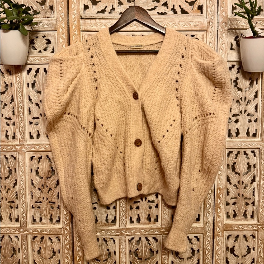 Ulla Johnson Tan Cardigan Sweater